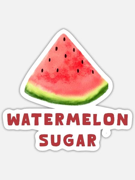Watermelon Sugar Wassermelone Shirt & Geschenk - Sticker Größe S (10 x 10 cm) - Mattweiß