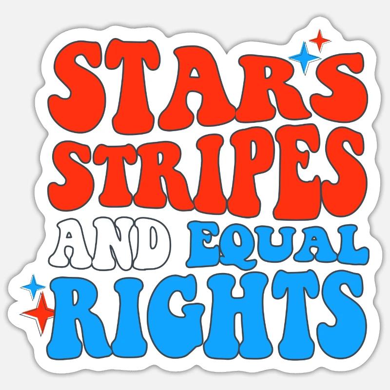 Star stripes and equality Sticker size S (10 x 10 cm)