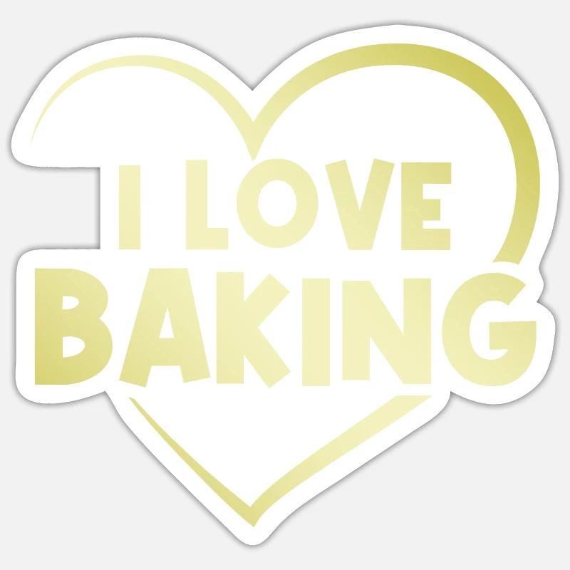 I love baking - Sticker size S (10 x 10 cm) - white matte
