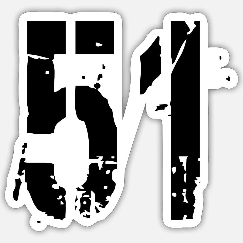 Number 51 - Sticker size S (10 x 10 cm) - white matte