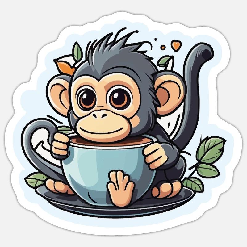 Käffchen - Sticker Größe S (10 x 10 cm) - Mattweiß