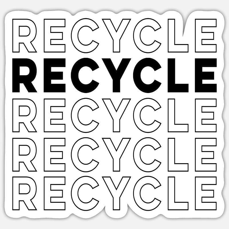 RECYCELN - Sticker Größe S (10 x 10 cm) - Mattweiß
