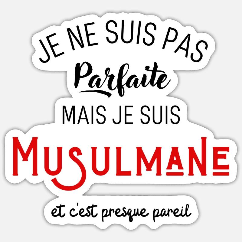 Pas parfaite mais musulmane - Sticker taille S (10 x 10 cm) - blanc mat