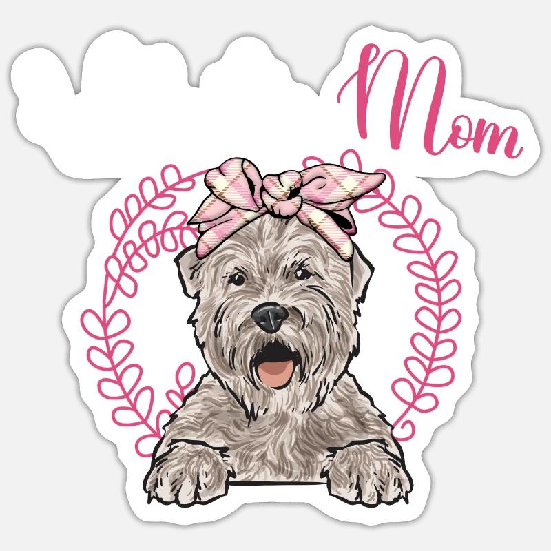 Irish Soft Coated Wheaten Terrier - Sticker Größe S (10 x 10 cm) - Mattweiß