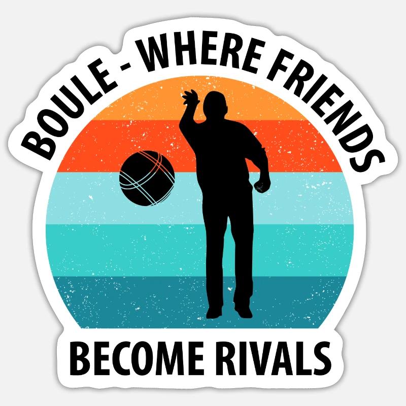 Boule Pétanque Boccia Boules - Sticker taille S (10 x 10 cm) - blanc mat