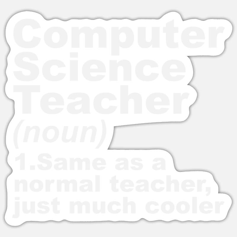 Computer Science Teacher Definition - Sticker Größe S (10 x 10 cm) - Mattweiß
