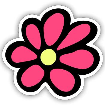 Pâquerette - Sticker taille S (10 x 10 cm) - blanc mat - Devant