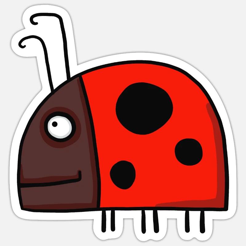 Marienkäfer - Sticker Größe S (10 x 10 cm) - Mattweiß