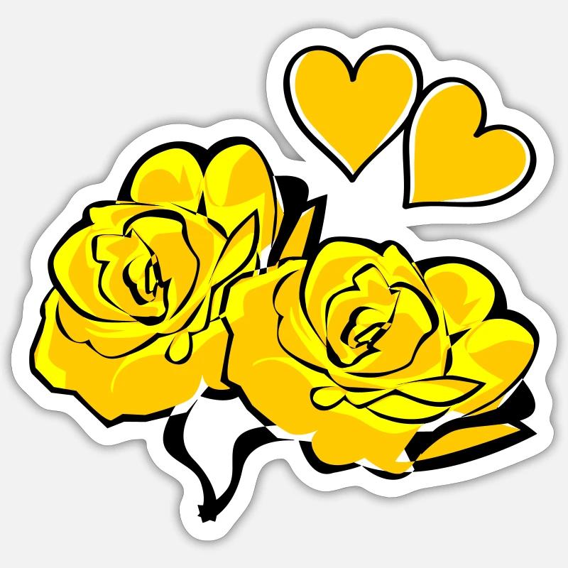 Roses - Sticker taille S (10 x 10 cm) - blanc mat