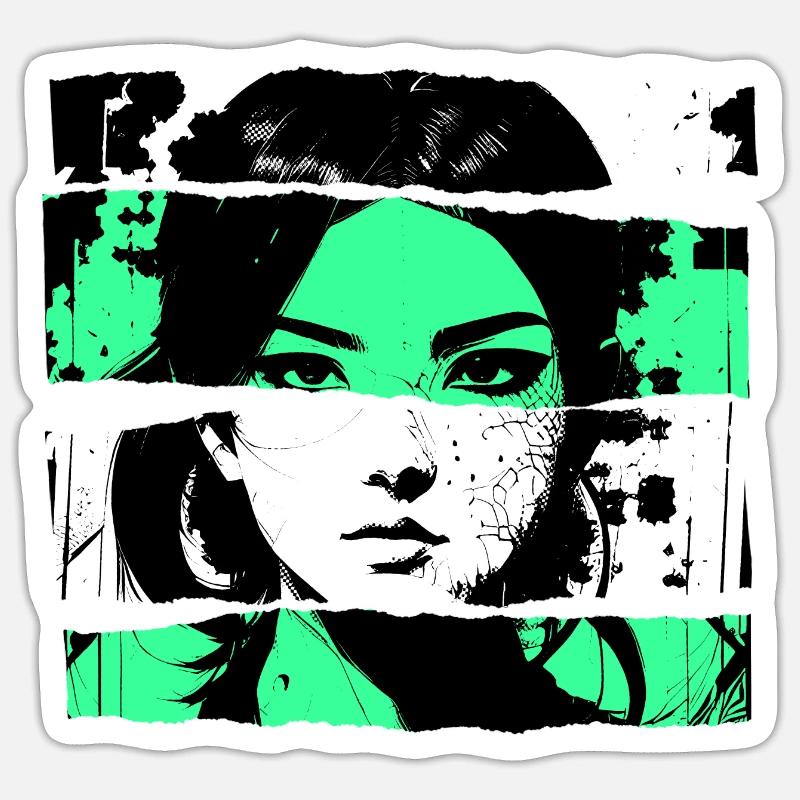 Zerrissen - Sticker Größe S (10 x 10 cm) - Mattweiß