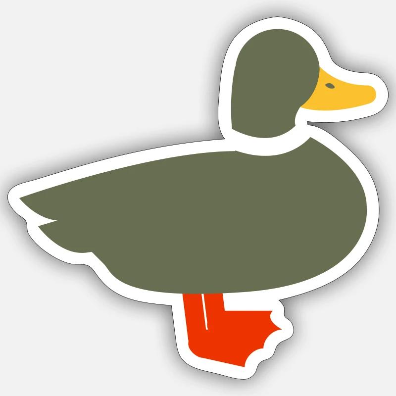 Canard - Sticker taille S (10 x 10 cm) - blanc mat