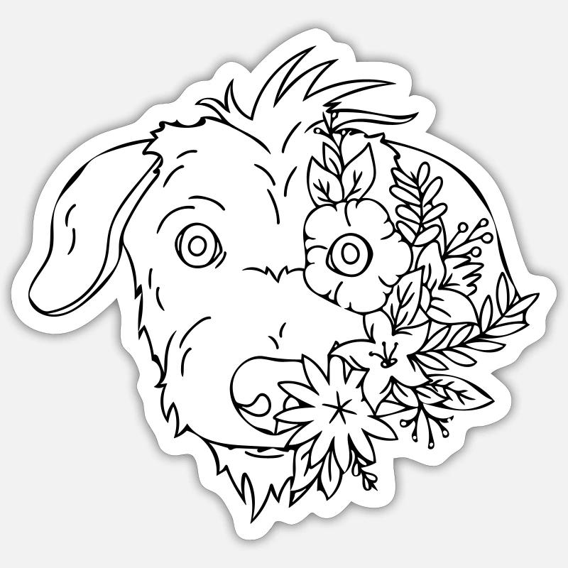 chien - Sticker taille S (10 x 10 cm) - blanc mat