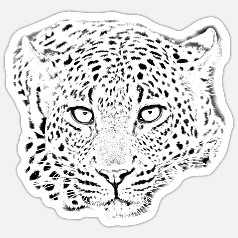 Leopard - Sticker Größe S (10 x 10 cm) - Mattweiß