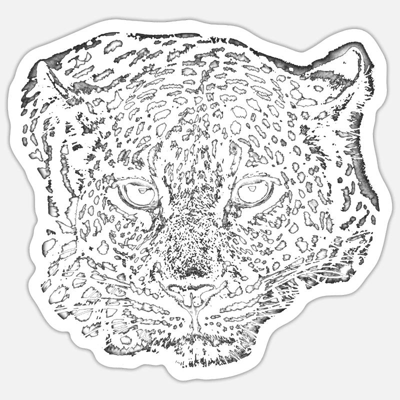 Leopard white Sticker size S (10 x 10 cm)