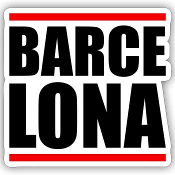 Barcelone Design 2 - Sticker taille S (10 x 10 cm) - blanc mat - Devant
