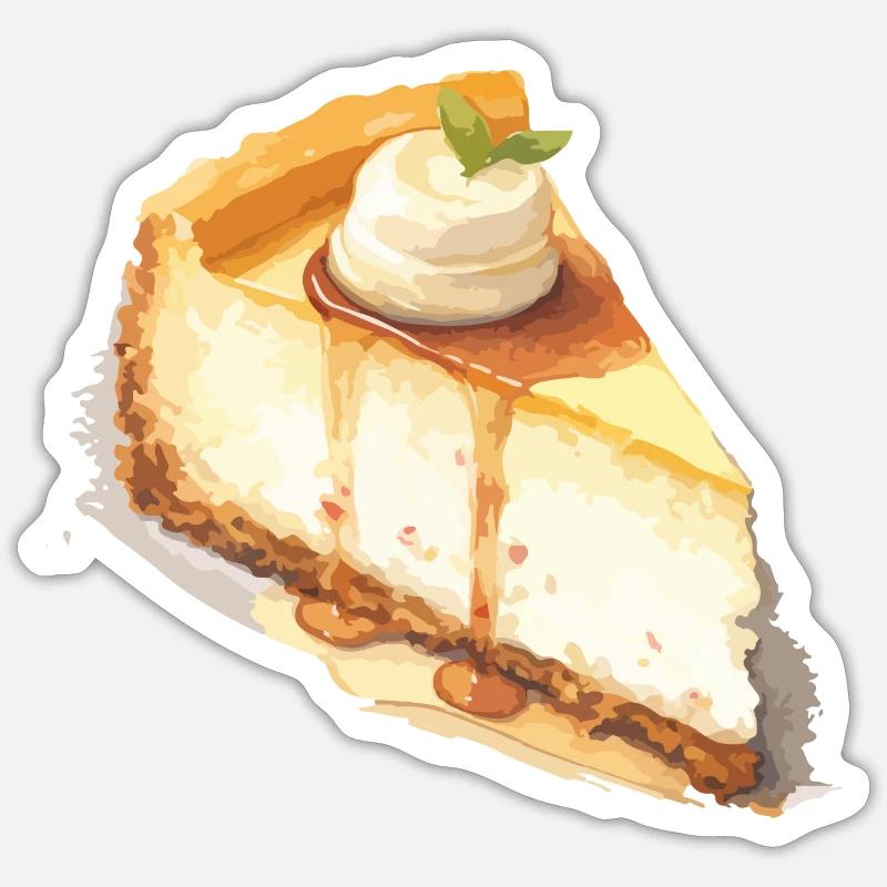 Cheesecake 2 - Sticker taille S (10 x 10 cm) - blanc mat