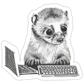 CUTE GEEK FERRET - Sticker size S (10 x 10 cm) - white matte - Front