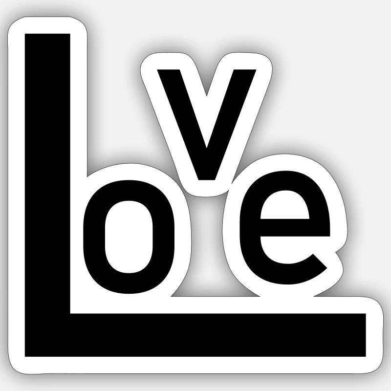 Amour - Sticker taille S (10 x 10 cm) - blanc mat