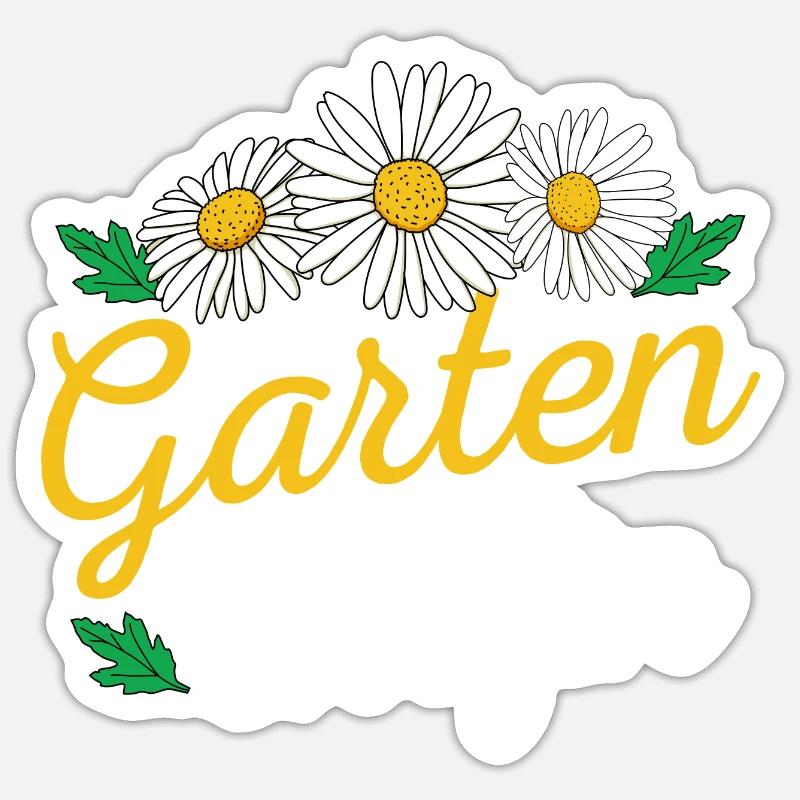Garten Chefin Gartenarbeit Gärtnerin Gänseblümchen Sticker Größe S (10 x 10 cm)