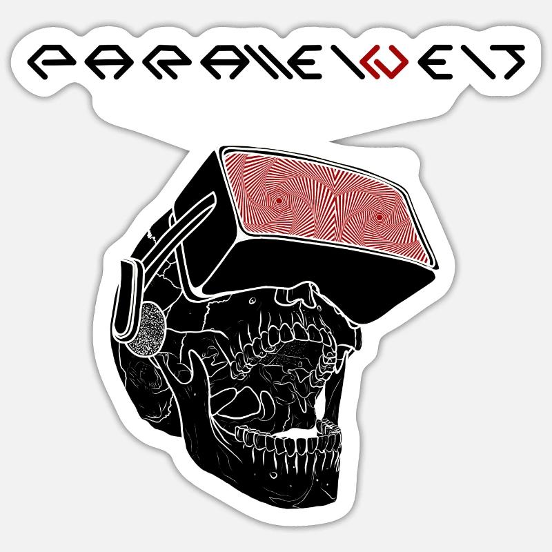 Parallelwelt Schädel schwarz Sticker Größe S (10 x 10 cm)