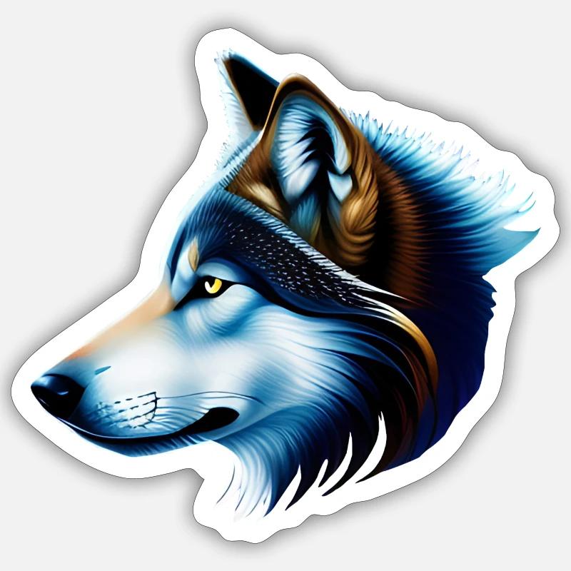 Wolf - Sticker size S (10 x 10 cm) - white matte