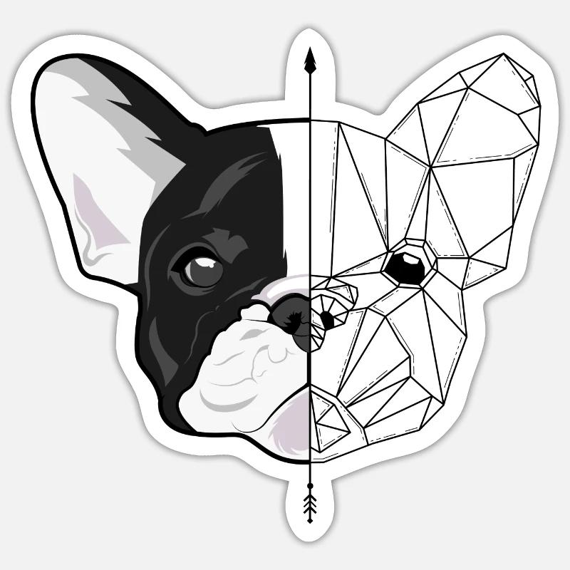 BOULEDOGUE MINIMALIST - Sticker taille S (10 x 10 cm) - blanc mat