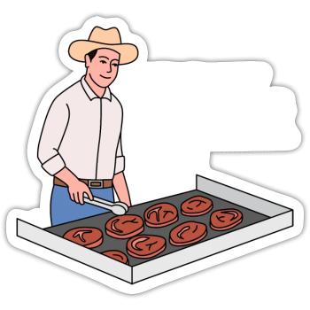 Steak in Texas Design für stolze Texaner - Sticker Größe S (10 x 10 cm) - Mattweiß - Vorne