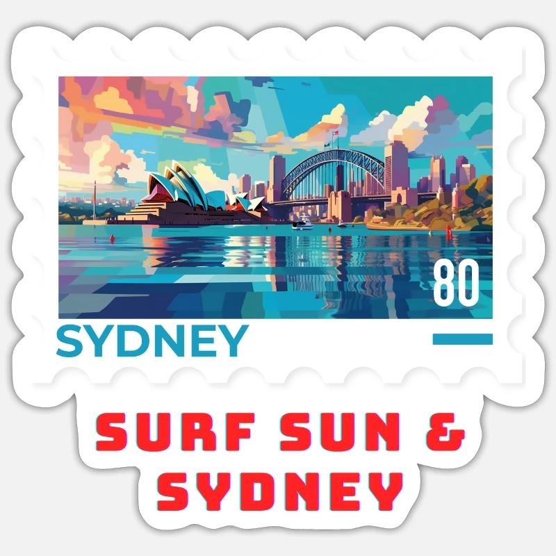 Sydney - Sticker size S (10 x 10 cm) - white matte