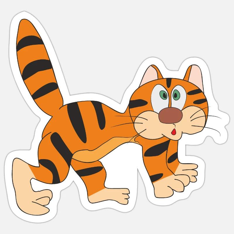 Drôle de chat Sticker taille S (10 x 10 cm)