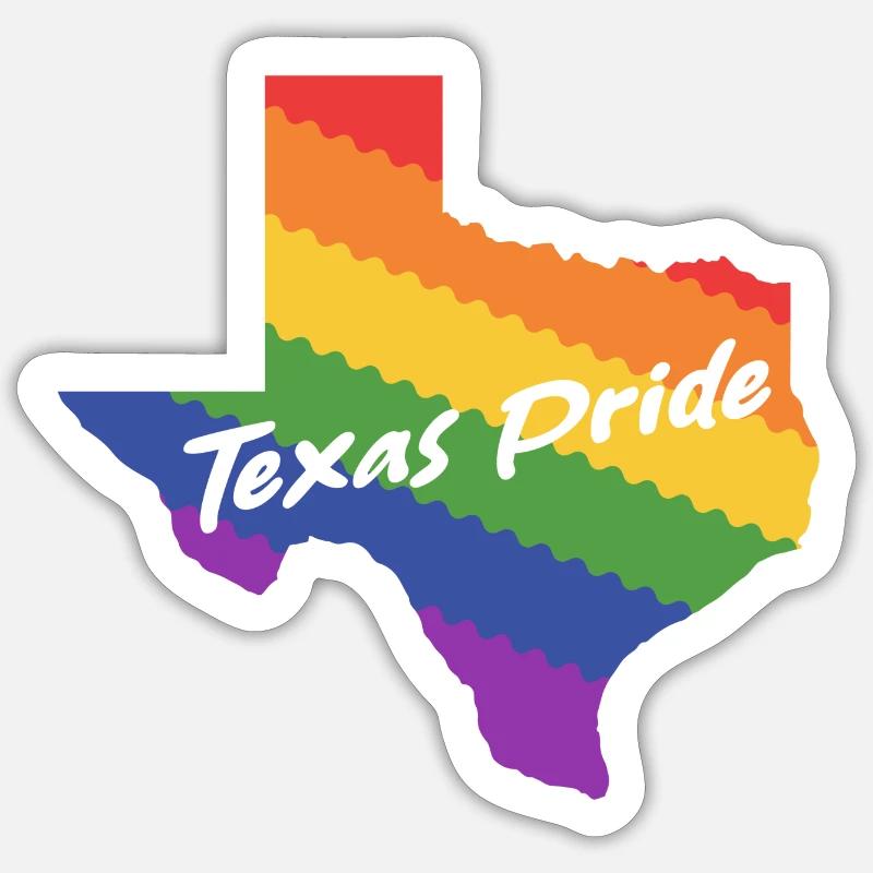 Texas Design Rainbow Map for LGBT+ Texans Sticker size S (10 x 10 cm)