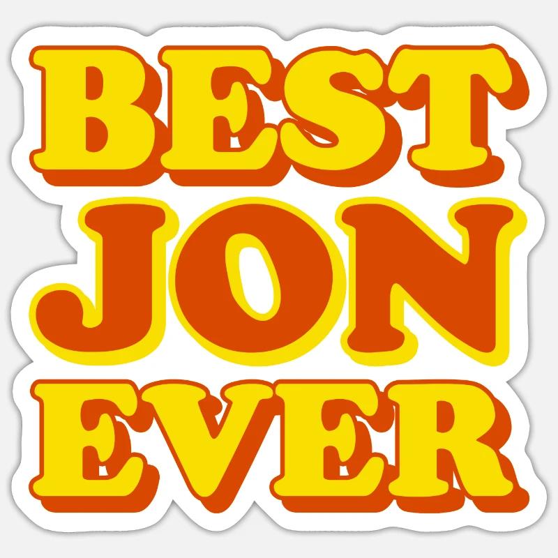 Jon First Name Funny Gift Sticker size S (10 x 10 cm)