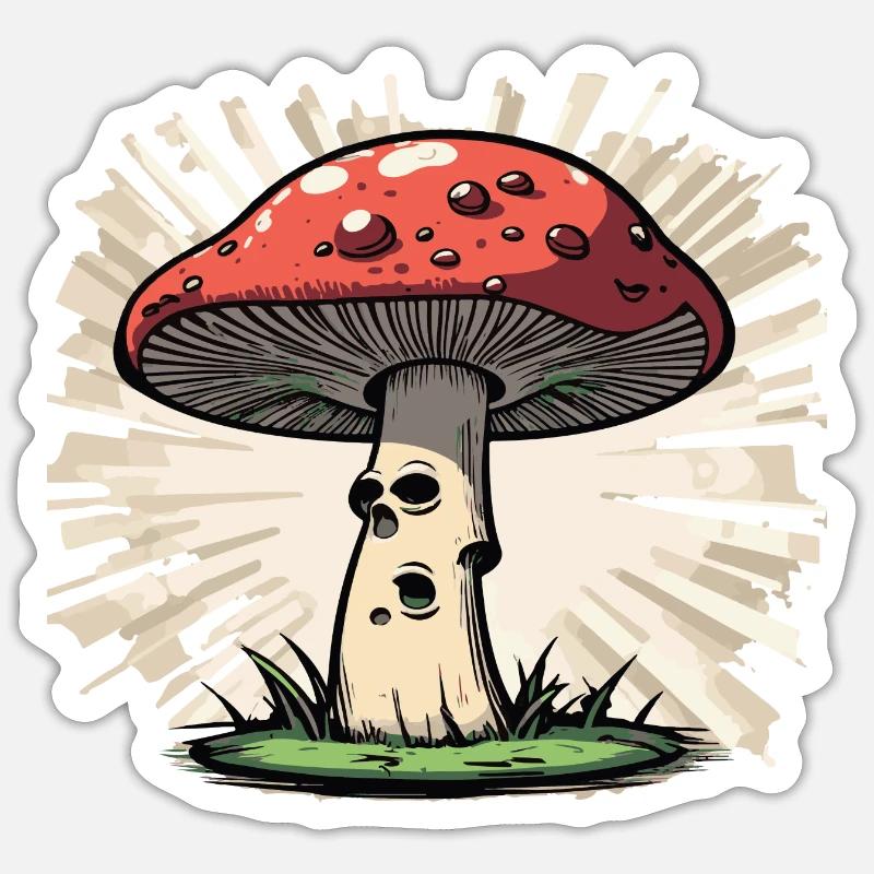Fly agaric - Sticker size S (10 x 10 cm) - white matte