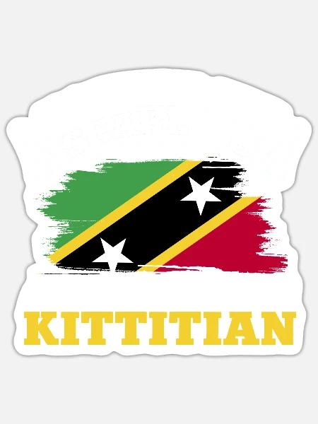 St. Kitts und Nevis Flagge - Sticker Größe S (10 x 10 cm) - Mattweiß