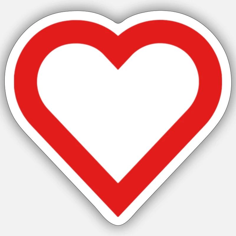 Herz - Sticker Größe S (10 x 10 cm) - Mattweiß