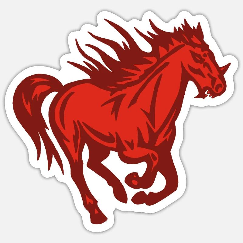 Dämonisches Pferd - Sticker Größe S (10 x 10 cm) - Mattweiß