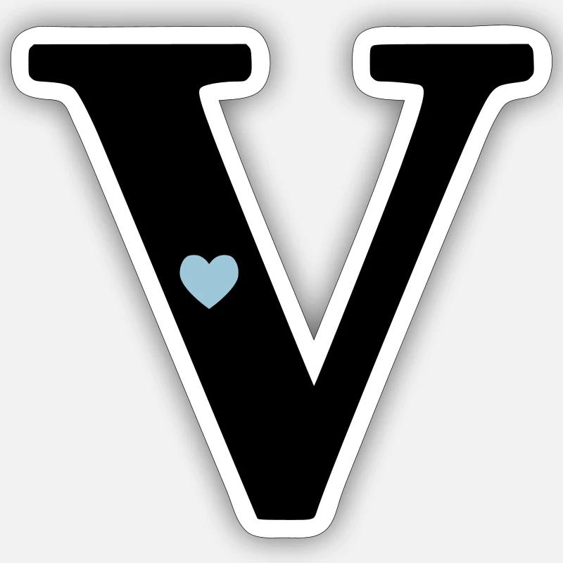 point V, initial point - Sticker size S (10 x 10 cm) - white matte