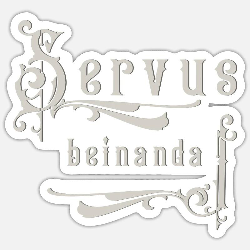 Servus beinanda - Sticker size S (10 x 10 cm) - white matte