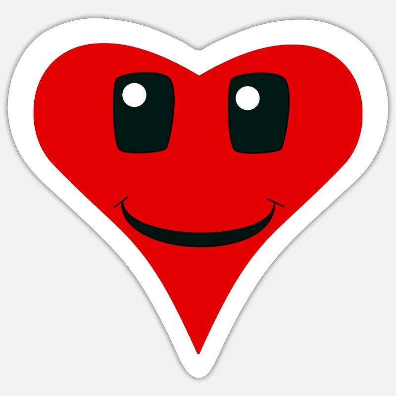 coeur amical sympathie coeurs gentil chaud - Sticker taille S (10 x 10 cm) - blanc mat