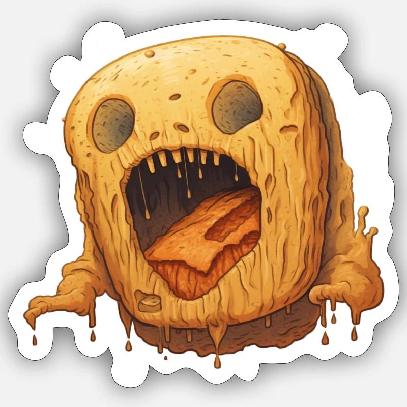 Bread Monster - Sticker size S (10 x 10 cm) - white matte