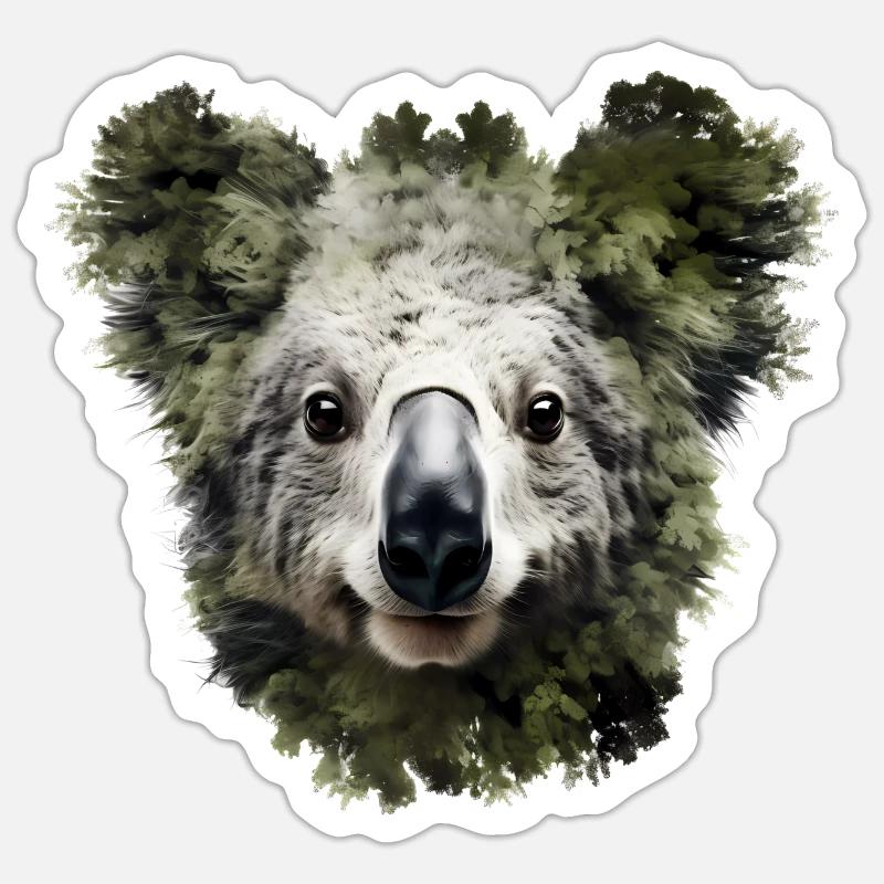 Koala - Sticker taille S (10 x 10 cm) - blanc mat