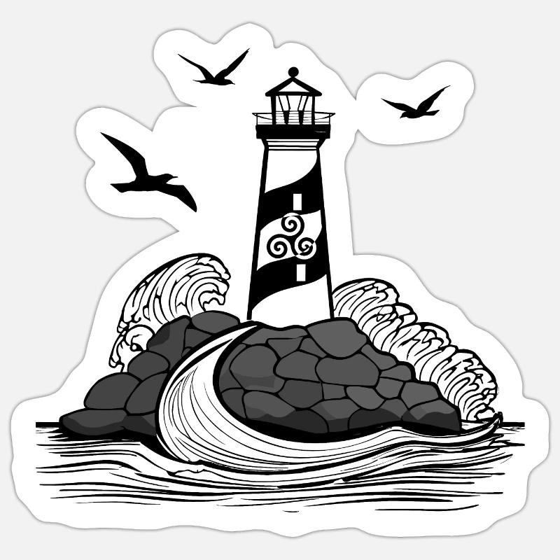 Breton Lighthouse #3 Sticker size S (10 x 10 cm)