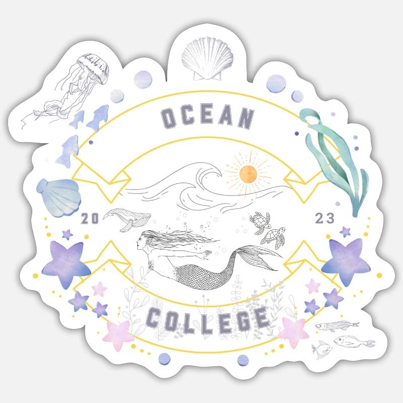 Ocean College - Protéger, préserver, explorer Sticker taille S (10 x 10 cm)