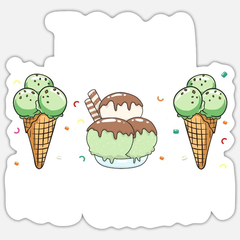 Team Mint Choc Eiswaffel Eiscreme Eis Sticker Größe S (10 x 10 cm)
