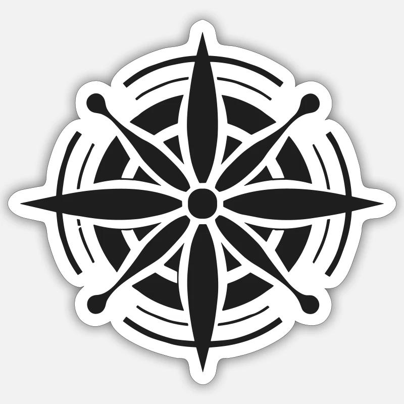 Directional Charm: Compass Sticker size S (10 x 10 cm)