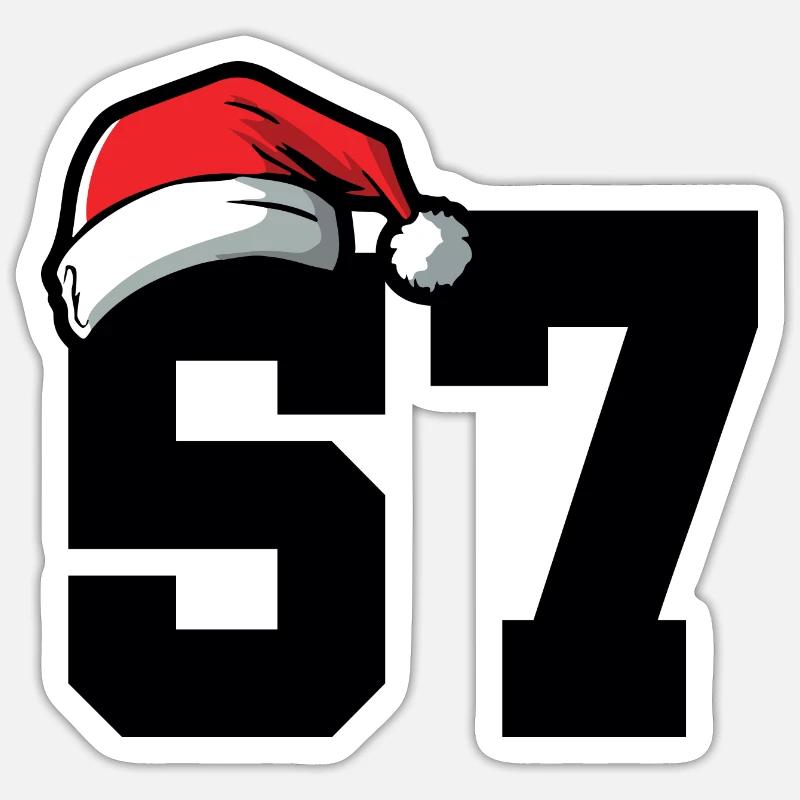 57 Numéro Noël - Sticker taille S (10 x 10 cm) - blanc mat
