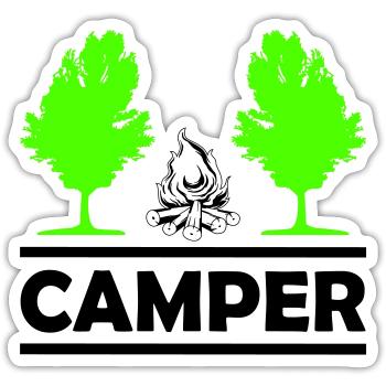 camper - Sticker size S (10 x 10 cm) - white matte - Front