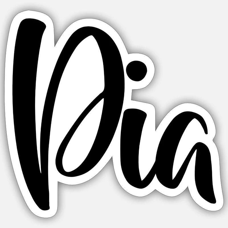 Name - Pia - Sticker Größe S (10 x 10 cm) - Mattweiß
