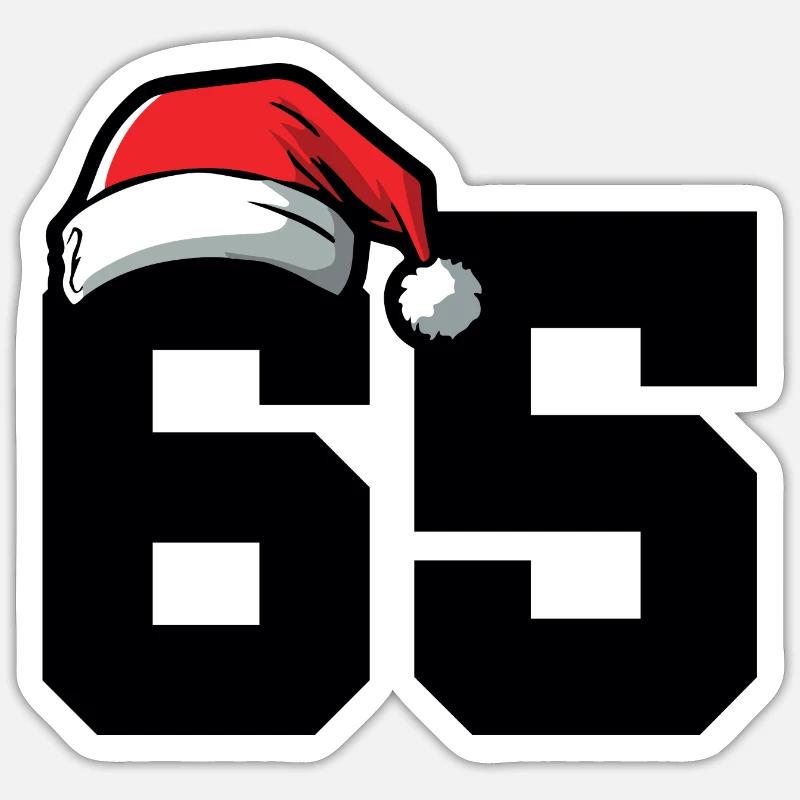 65 Numéro Noël - Sticker taille S (10 x 10 cm) - blanc mat