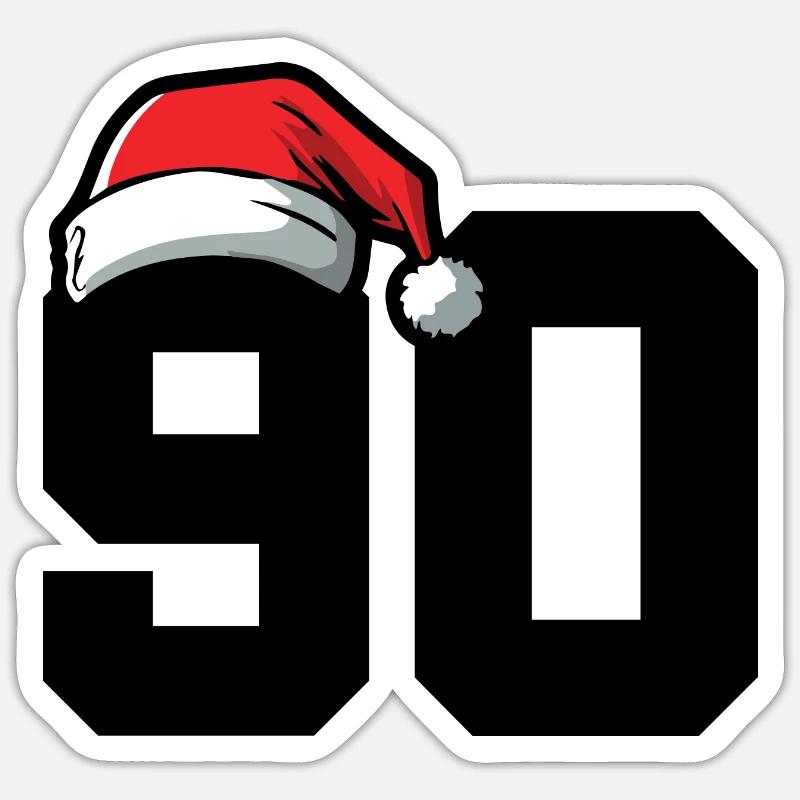 90 Numéro Noël - Sticker taille S (10 x 10 cm) - blanc mat