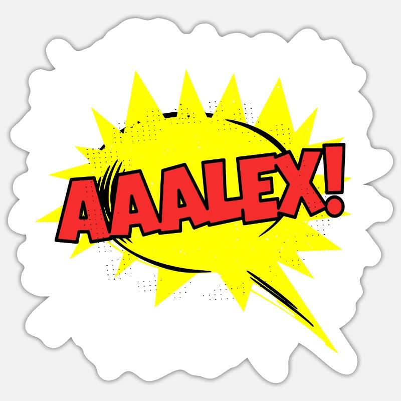 Alex Nom Funny Speech Bubble Aaalex ! Sticker taille S (10 x 10 cm)